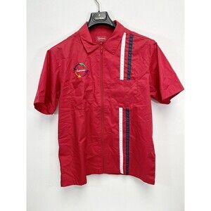 Supreme Zip Up S/S Work Shirt Size M Red SS19 Supreme New York SS19S39 2019